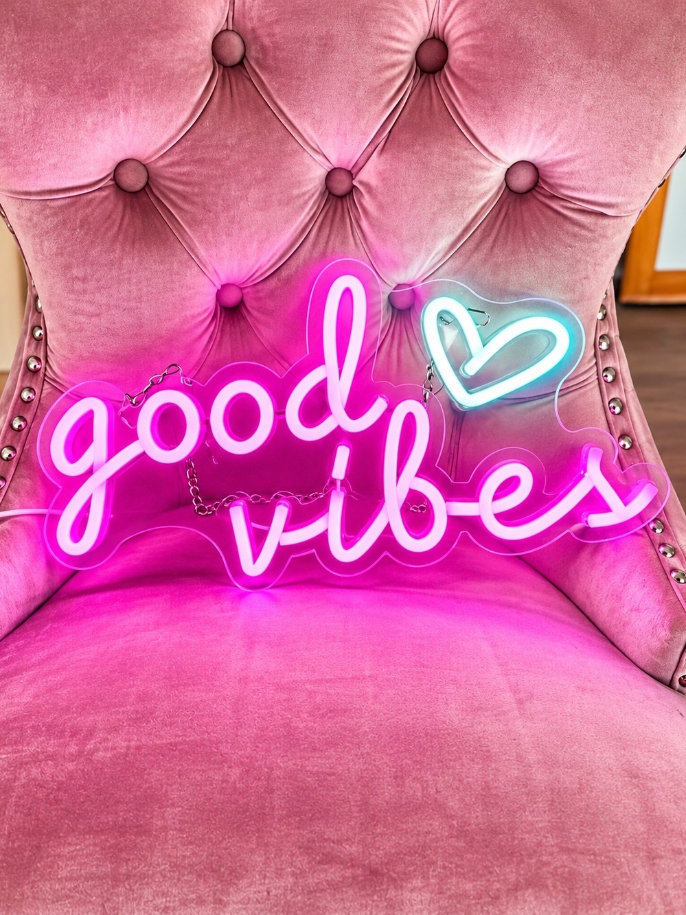 Good Vibes Pink LED Neon Sign - Brand
